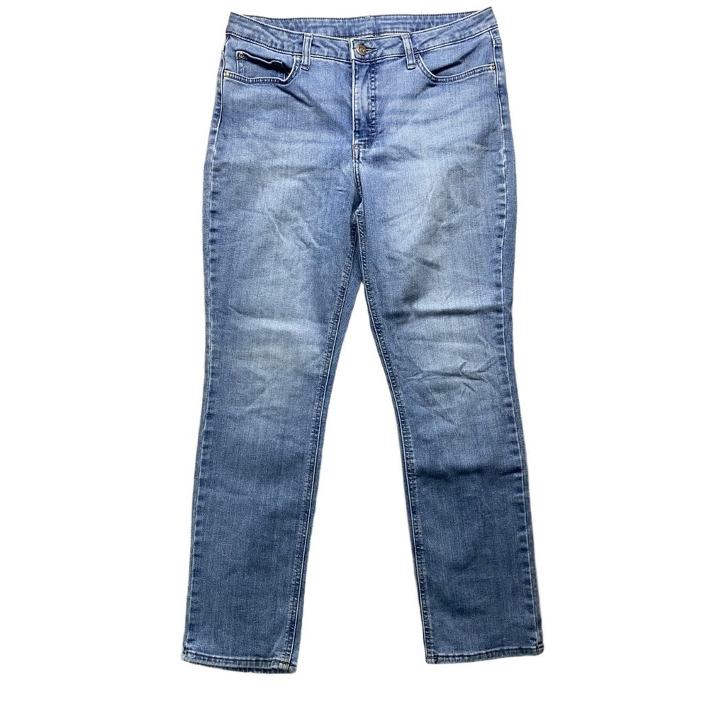 Lee Denim Jeans 32x29 Light Blue Wash Classic‎ Fit Five Pocket Distressed Casual